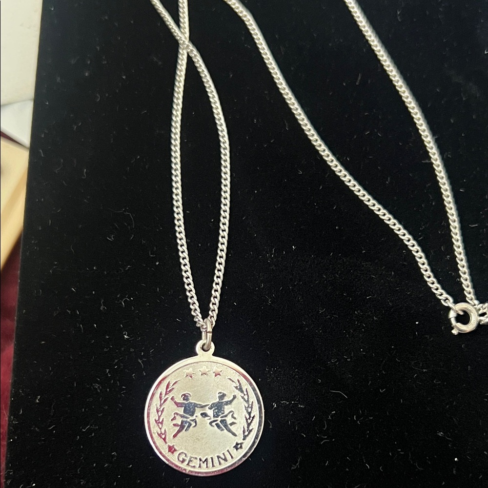 Gemini Zodiac Silver Necklace